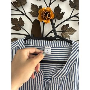 Medium Size Classy but casual striped blue and white navy vibes shirt